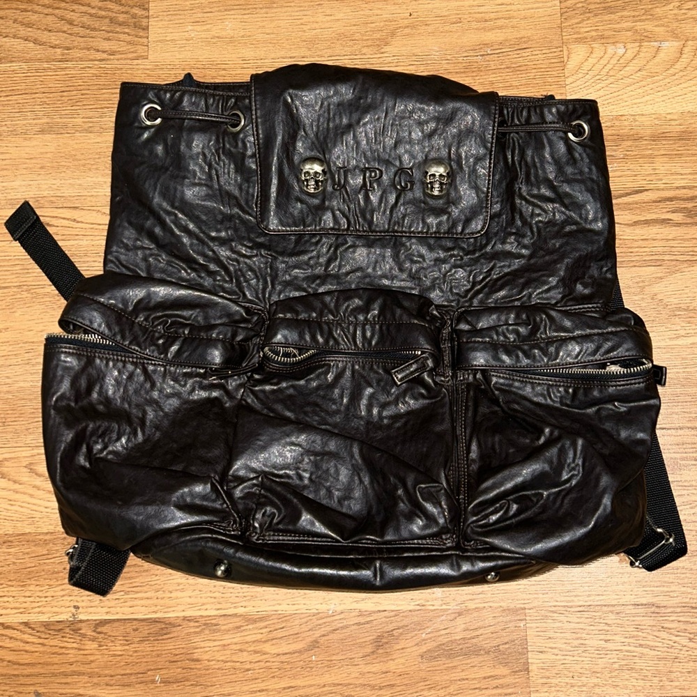 JPG brown leather book bag